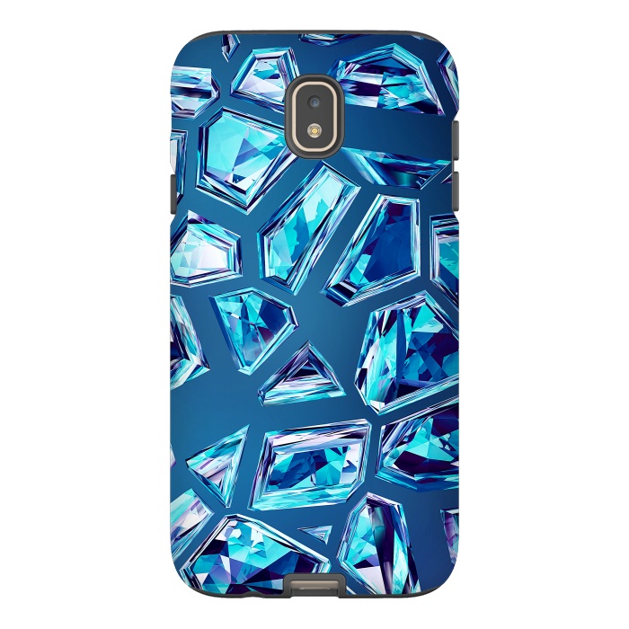 Galaxy J7 StrongFit Blue Shattered Crystals by Art Design Works
