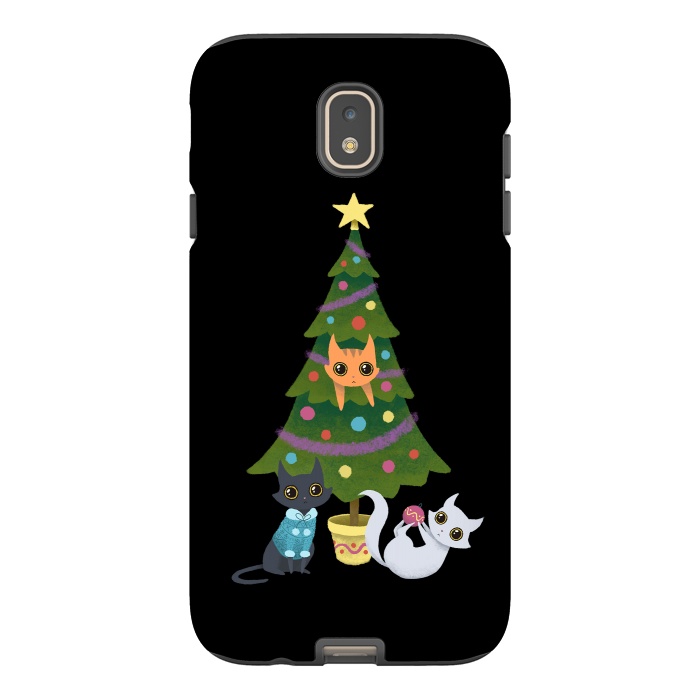 Galaxy J7 StrongFit Meowy christmas by Laura Nagel