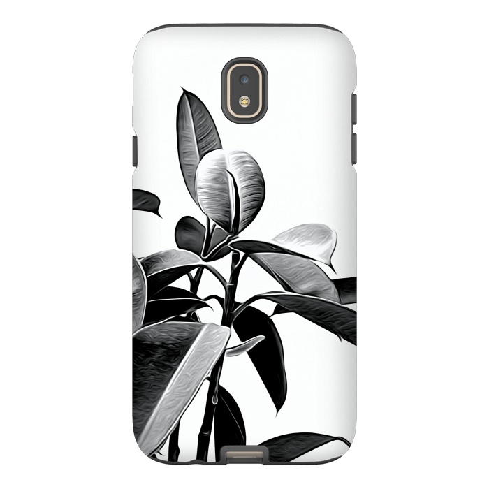 Galaxy J7 StrongFit Black and White Leaves by Alemi