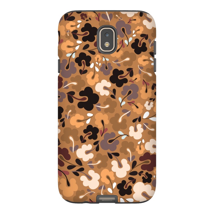 Galaxy J7 StrongFit Ditsy Flowers in Mustard and Brown by Paula Ohreen