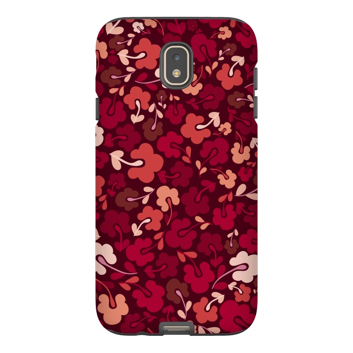 Galaxy J7 StrongFit Ditsy Flowers in Pink and Red by Paula Ohreen