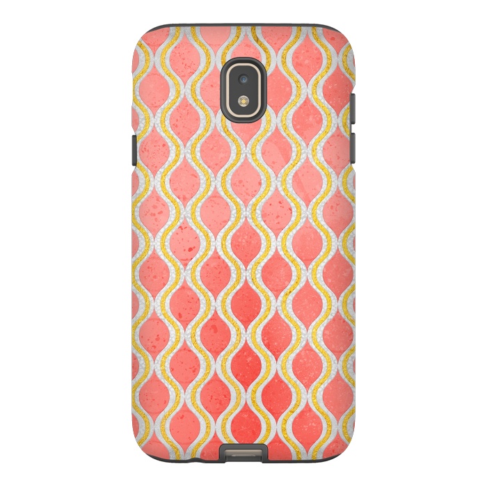 Galaxy J7 StrongFit Gold - Living Coral Pattern I by Art Design Works