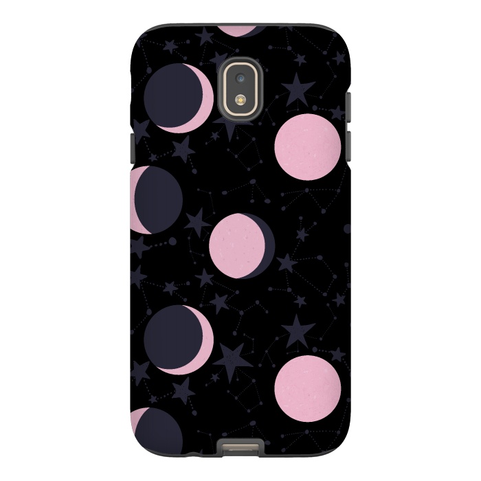 Galaxy J7 StrongFit Pink moons on blue by  Utart