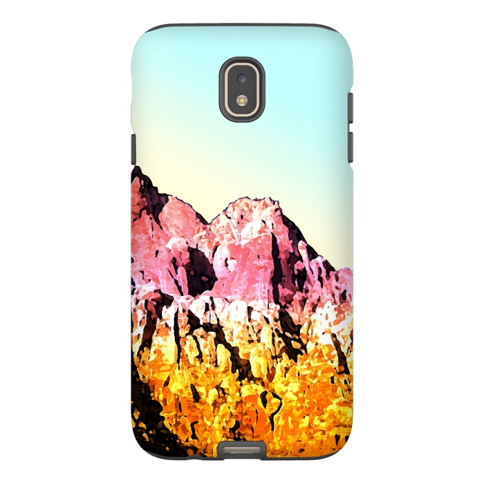 Galaxy J7 StrongFit Gold and Pink Mountain by Creativeaxle