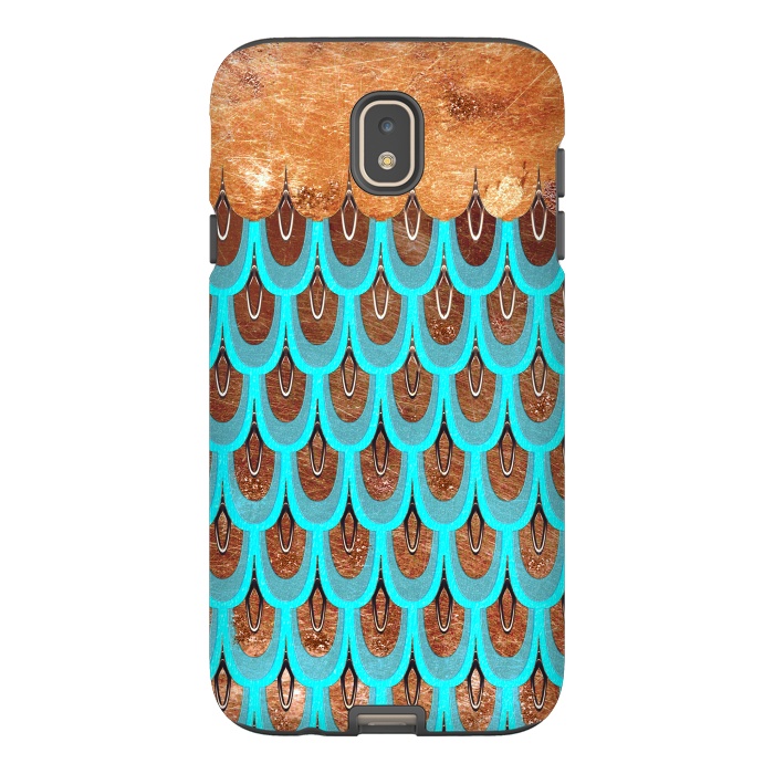 Galaxy J7 StrongFit Copper and Teal Mermaid Scales by  Utart