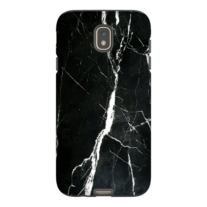 Galaxy J7 StrongFit Elegant black marble with white cracks by Oana 