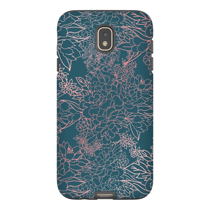 Galaxy J7 StrongFit Luxury floral coral strokes doodles design by InovArts