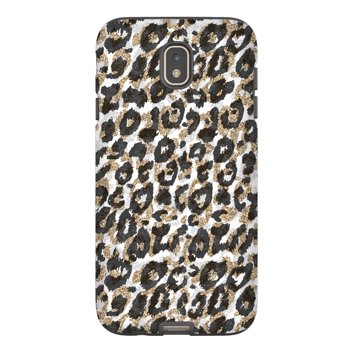 Galaxy J7 StrongFit Elegant gold leopard animal print pattern by InovArts