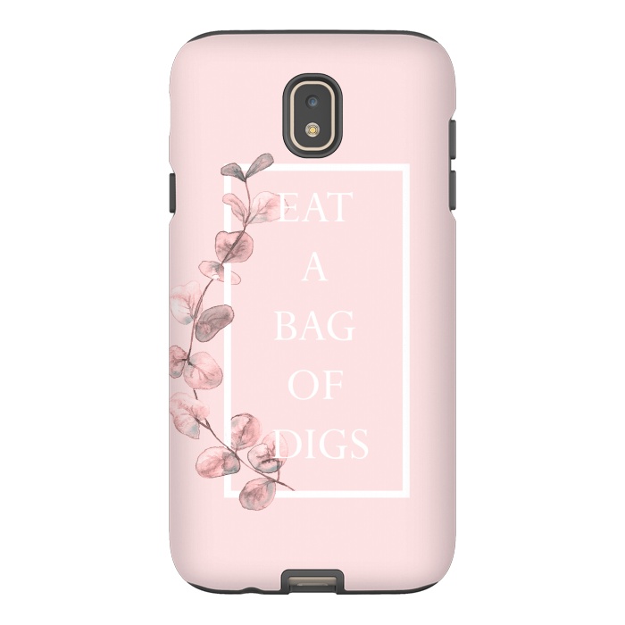 Galaxy J7 StrongFit eat a bag of digs - with pink blush eucalyptus branch by  Utart