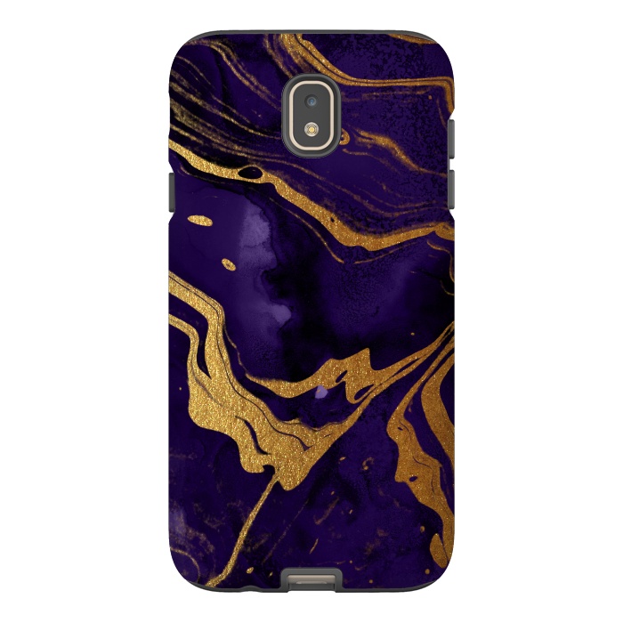 Galaxy J7 StrongFit Purple and Gold Marble Ink by  Utart