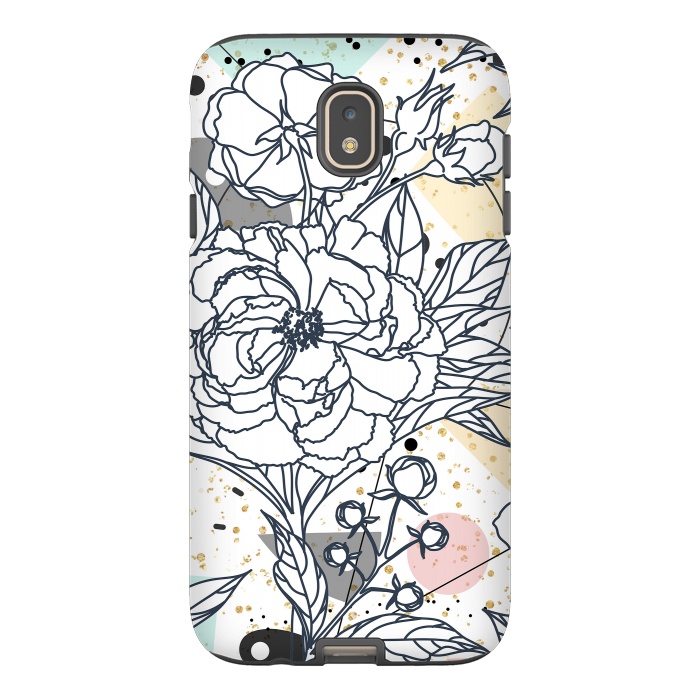 Galaxy J7 StrongFit Modern geometric shapes and floral strokes design by InovArts