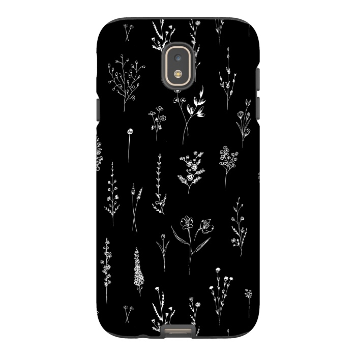 Galaxy J7 StrongFit Black Wildflowers by Anis Illustration