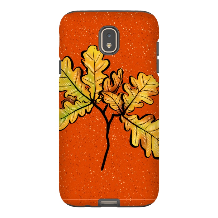 Galaxy J7 StrongFit Oak Leaves Autumnal Botanical Art by Boriana Giormova