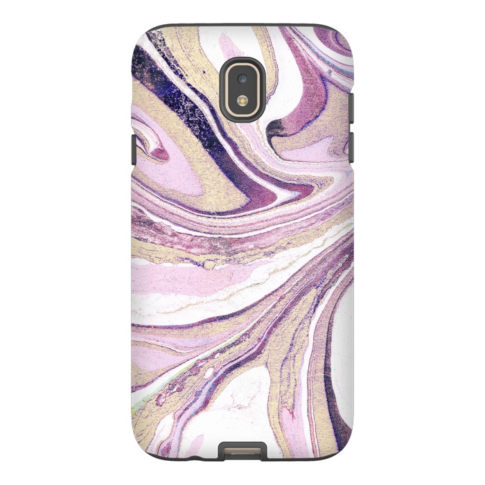 Galaxy J7 StrongFit Dusty pastel pink marble stripes by Oana 