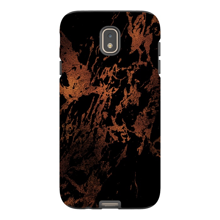 Galaxy J7 StrongFit Black marble with copper veins by  Utart