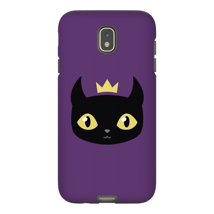 Galaxy J7 StrongFit Black cat king by Laura Nagel