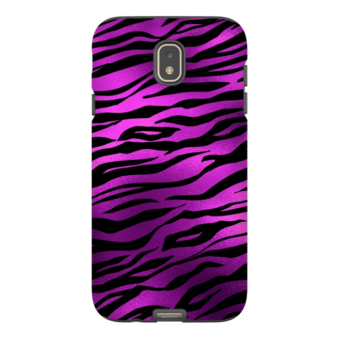Galaxy J7 StrongFit Purple Black Tiger Skin by  Utart