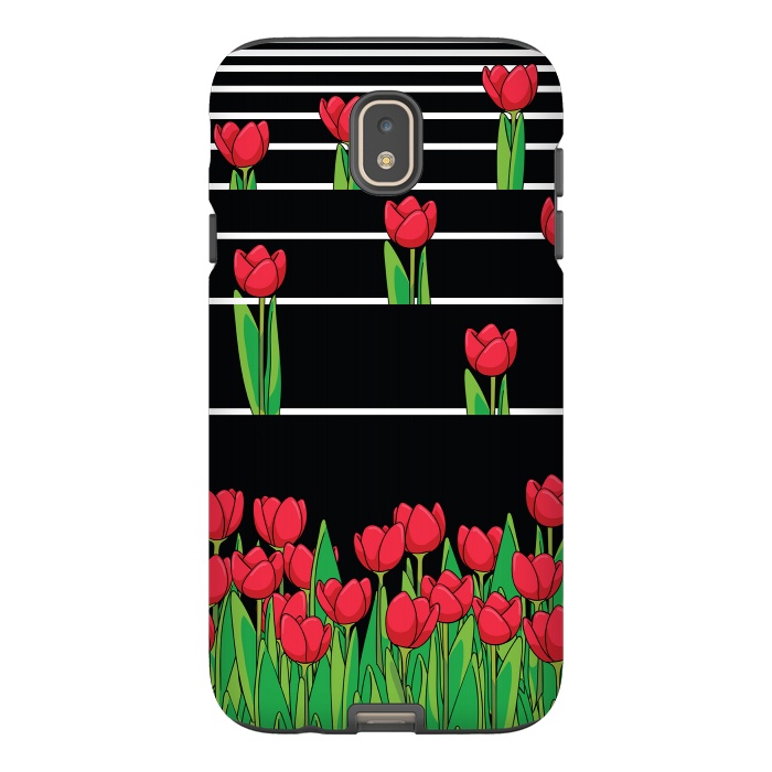 Galaxy J7 StrongFit Black And White Tulip by Rossy Villarreal