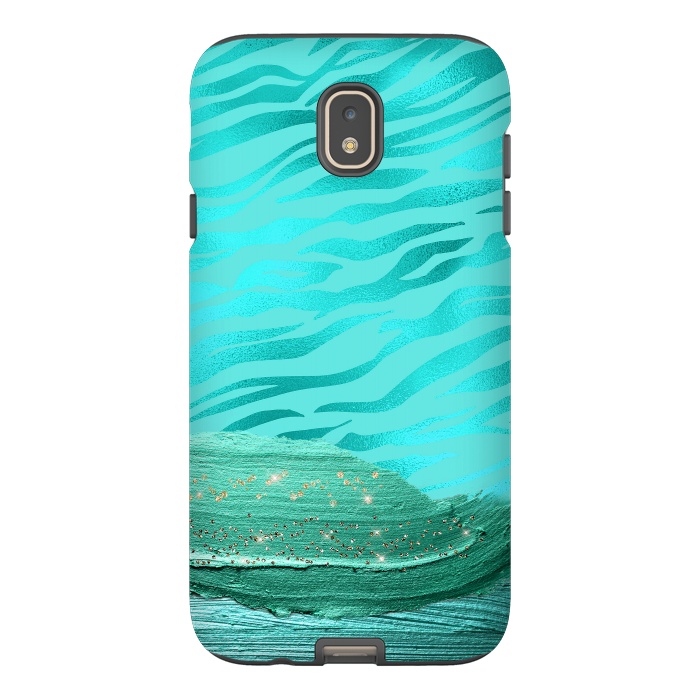 Galaxy J7 StrongFit Turquoise Tiger skin with thick paint strokes by  Utart