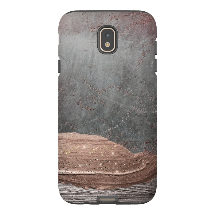 Galaxy J7 StrongFit Blush thick hand drawn strokes on Concrete by  Utart