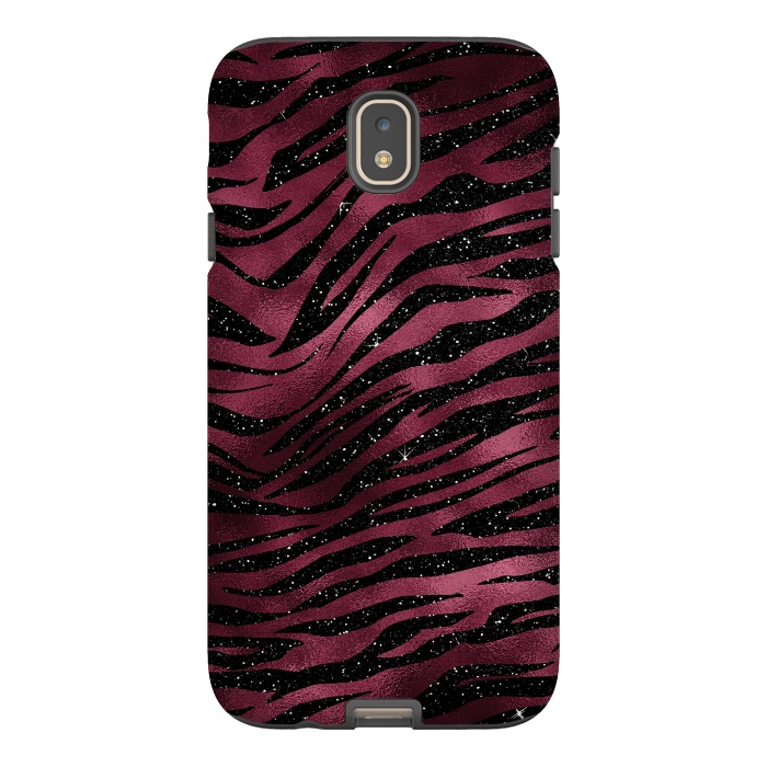 Galaxy J7 StrongFit Bordeaux and black Tiger Skin by  Utart