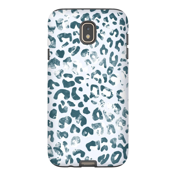 Galaxy J7 StrongFit textured turquoise leopard print by Oana 