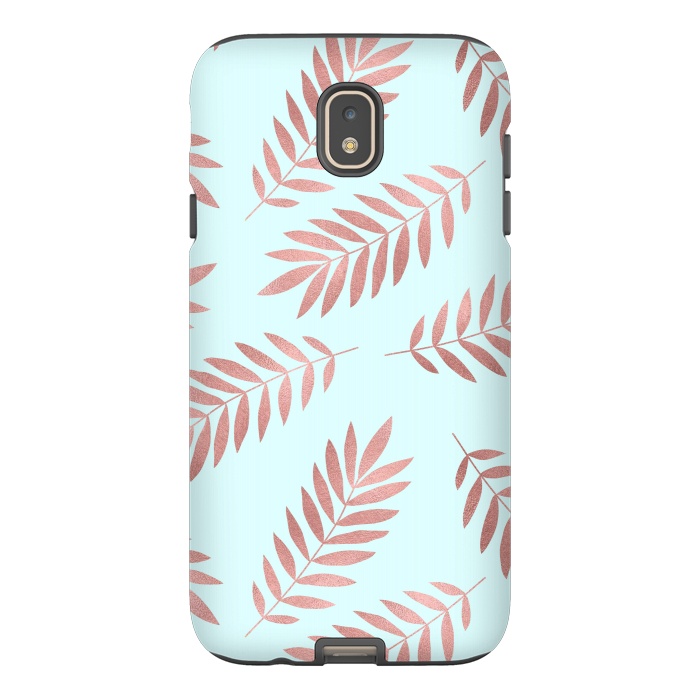 Galaxy J7 StrongFit Rose Gold Leaves by Creativeaxle