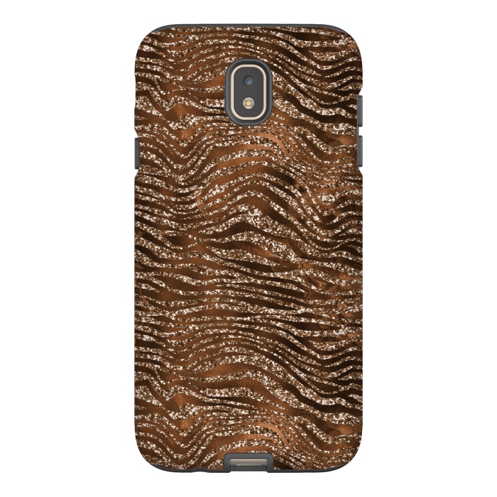 Galaxy J7 StrongFit Jungle Journey - Copper Safari Tiger Skin Pattern 1 by  Utart