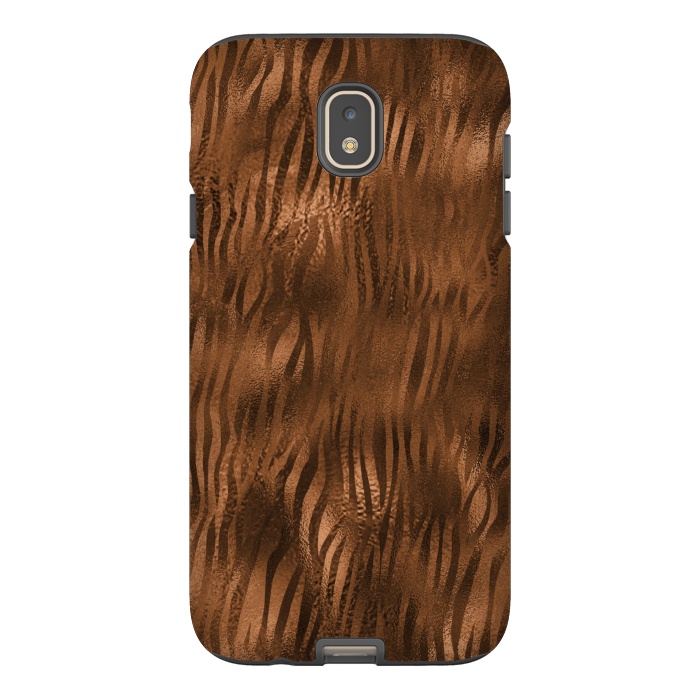 Galaxy J7 StrongFit Jungle Journey - Copper Safari Tiger Skin Pattern 2 by  Utart
