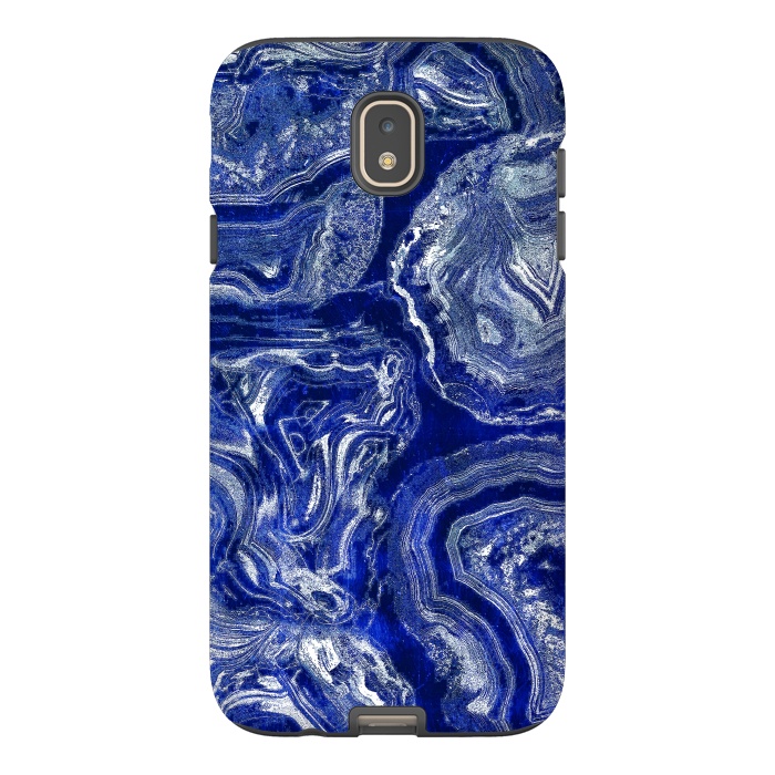 Galaxy J7 StrongFit Metallic indigo blue marble by Oana 