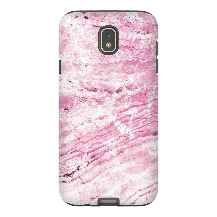 Galaxy J7 StrongFit Pink striped marble by Oana 