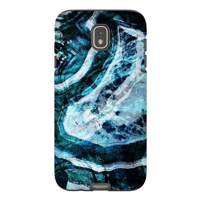 Galaxy J7 StrongFit Textured dark blue agate marble by Oana 