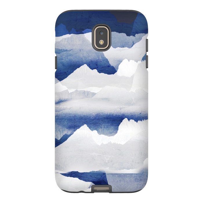 Galaxy J7 StrongFit Minimal abstract blue mountains by Oana 