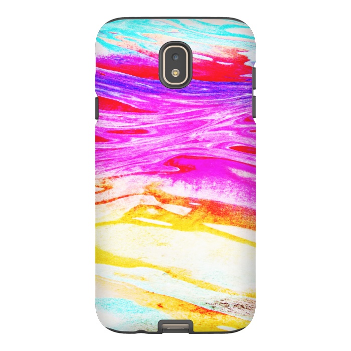 Galaxy J7 StrongFit Colorful tie dye painted waves by Oana 