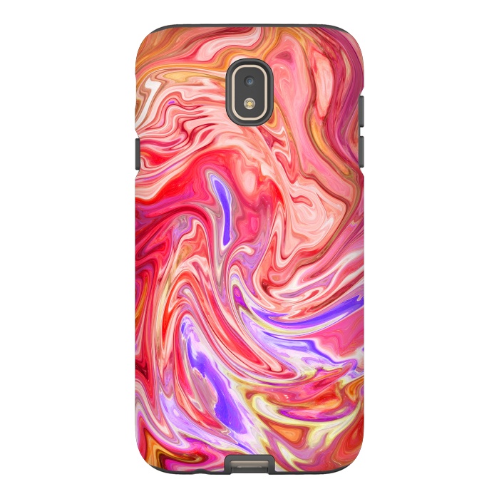 Galaxy J7 StrongFit Water effect pink red pop fluid painting digital art by Josie