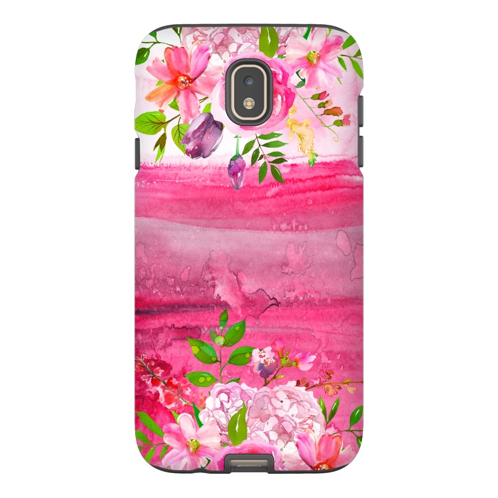Galaxy J7 StrongFit Pink watercolor florals by  Utart