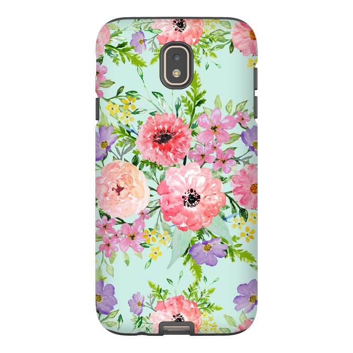Galaxy J7 StrongFit Blooming floral bouquet watercolor hand paint  by InovArts