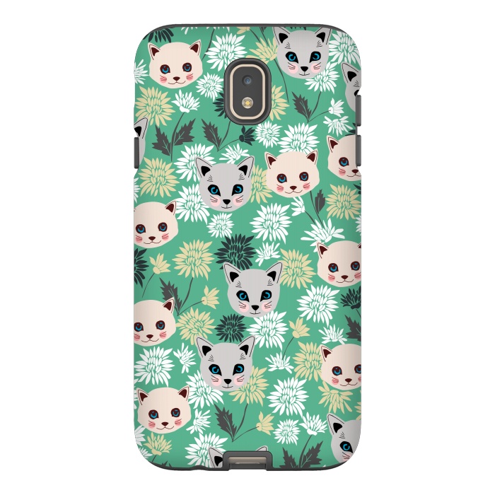 Galaxy J7 StrongFit Cute Cats and Flowers by Karolina