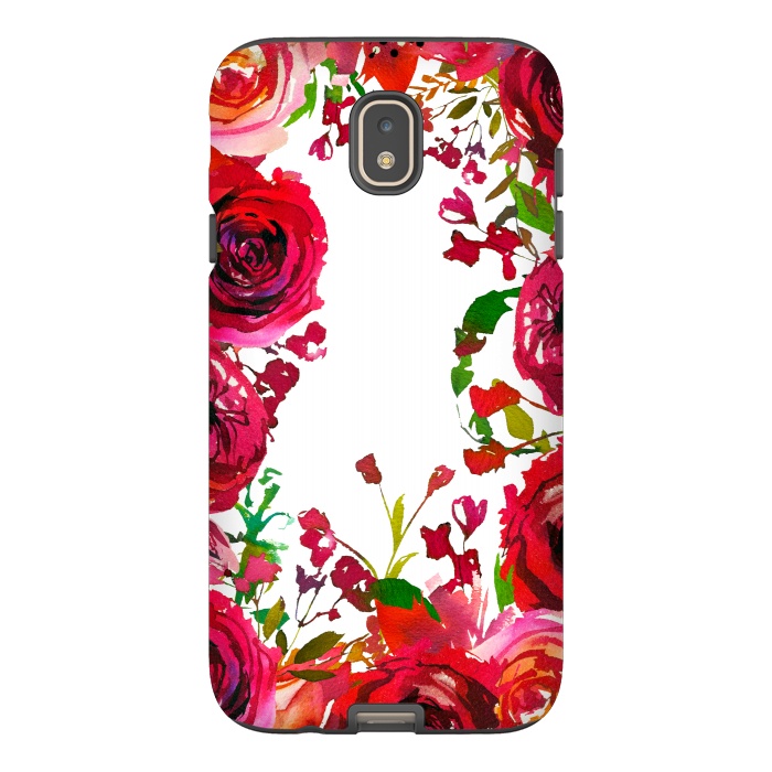 Galaxy J7 StrongFit Moody red roses on white by  Utart
