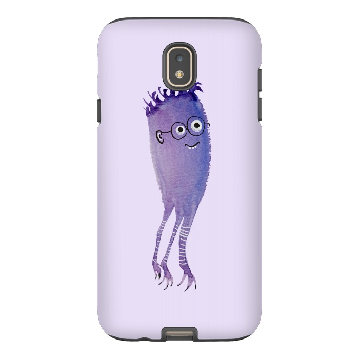 Galaxy J7 StrongFit Geek Jellyfish Funny Monster With Glasses Watercolor by Boriana Giormova