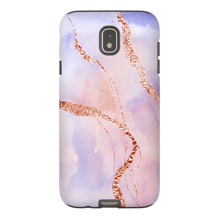 Galaxy J7 StrongFit Blush and Purple Ink with Gold Hand drawn Metal Veins by DaDo ART