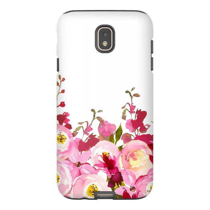 Galaxy J7 StrongFit Red and Pink Floral Meadow by  Utart