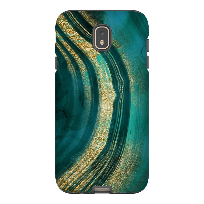 Galaxy J7 StrongFit Bohemian Green Marble with Gold Veins by DaDo ART