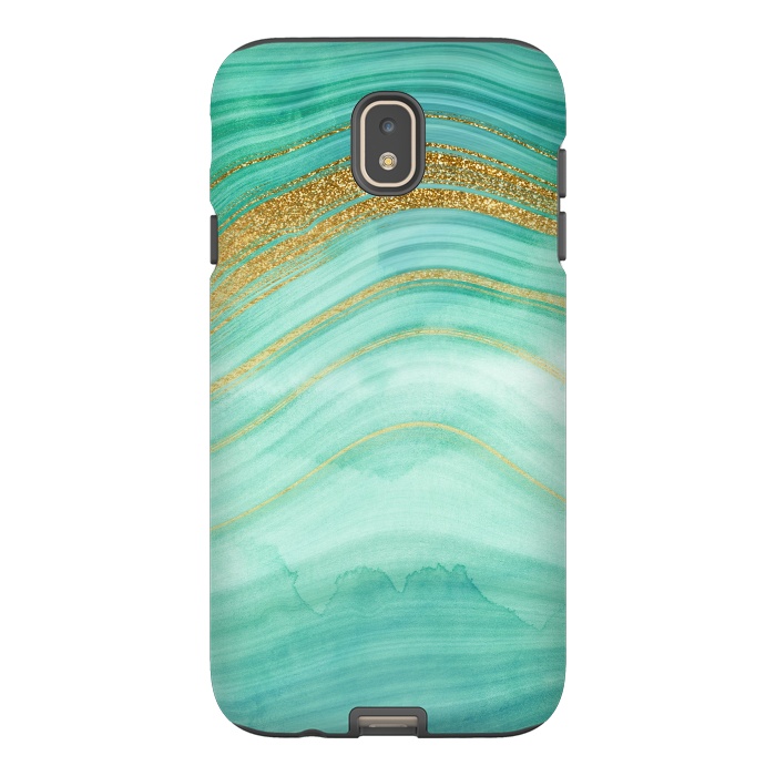 Galaxy J7 StrongFit Golden Mermaid Marble Waves by DaDo ART