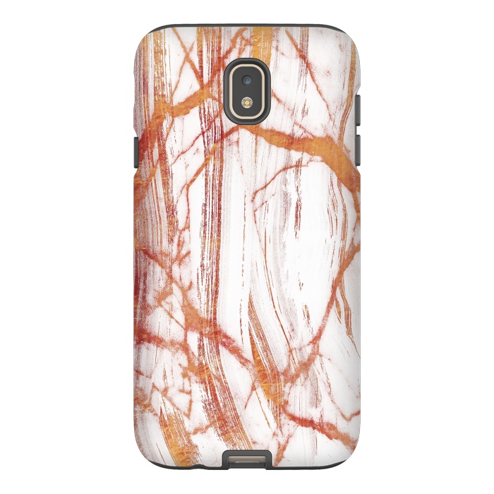 Galaxy J7 StrongFit White marble with golden cracks by Oana 