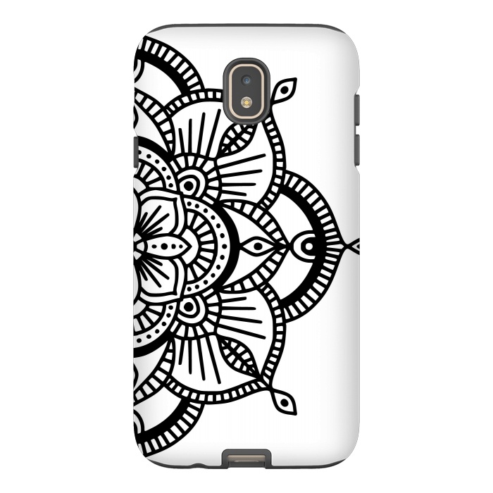 Galaxy J7 StrongFit Black and White Mandala  by Jelena Obradovic