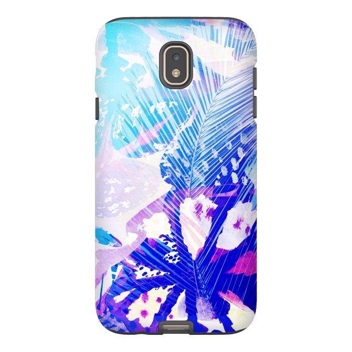 Galaxy J7 StrongFit Tropical palm and ficus leaves gradient painting by Oana 
