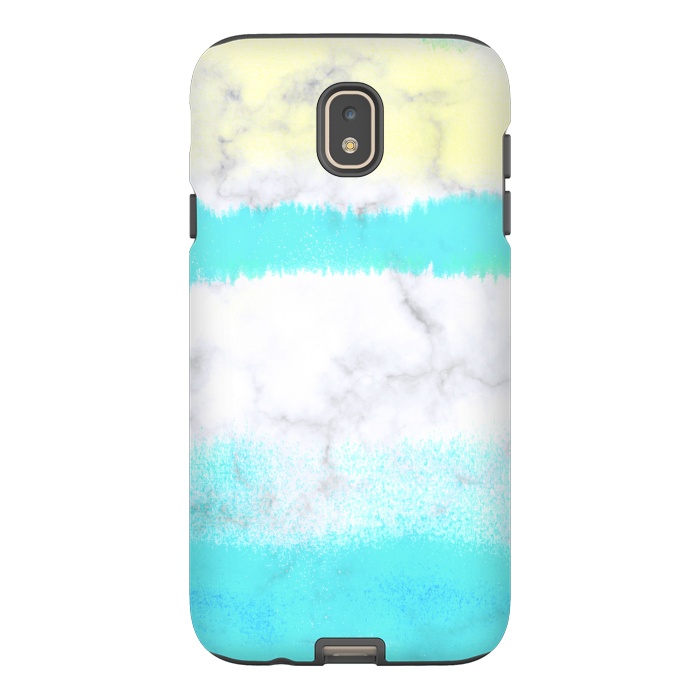 Galaxy J7 StrongFit Baby blue and white brushed marble by Oana 