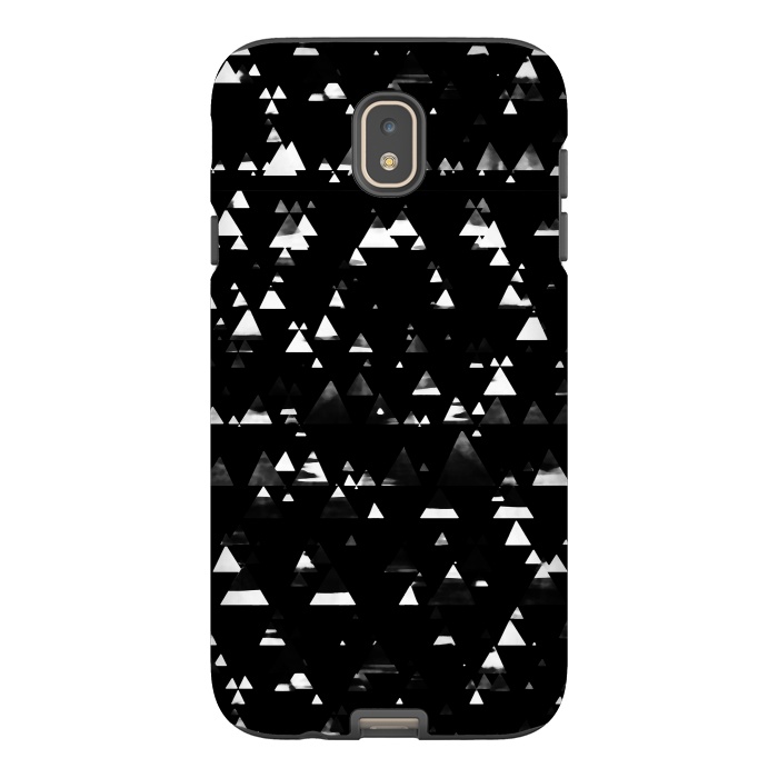 Galaxy J7 StrongFit Black and white graphic triangles pattern by Oana 