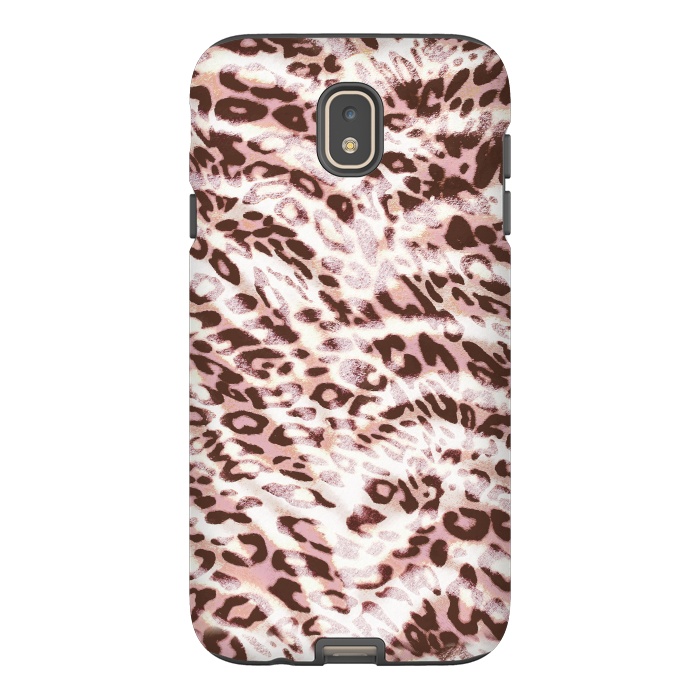 Galaxy J7 StrongFit Blush pink leopard print and zebra stripes by Oana 